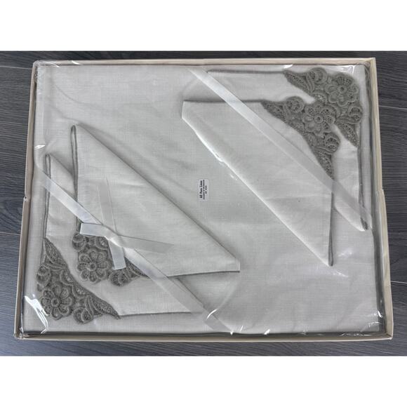 Timely Linens 5 Piece Tea Set White Sealed NIP - Picture 1 of 7